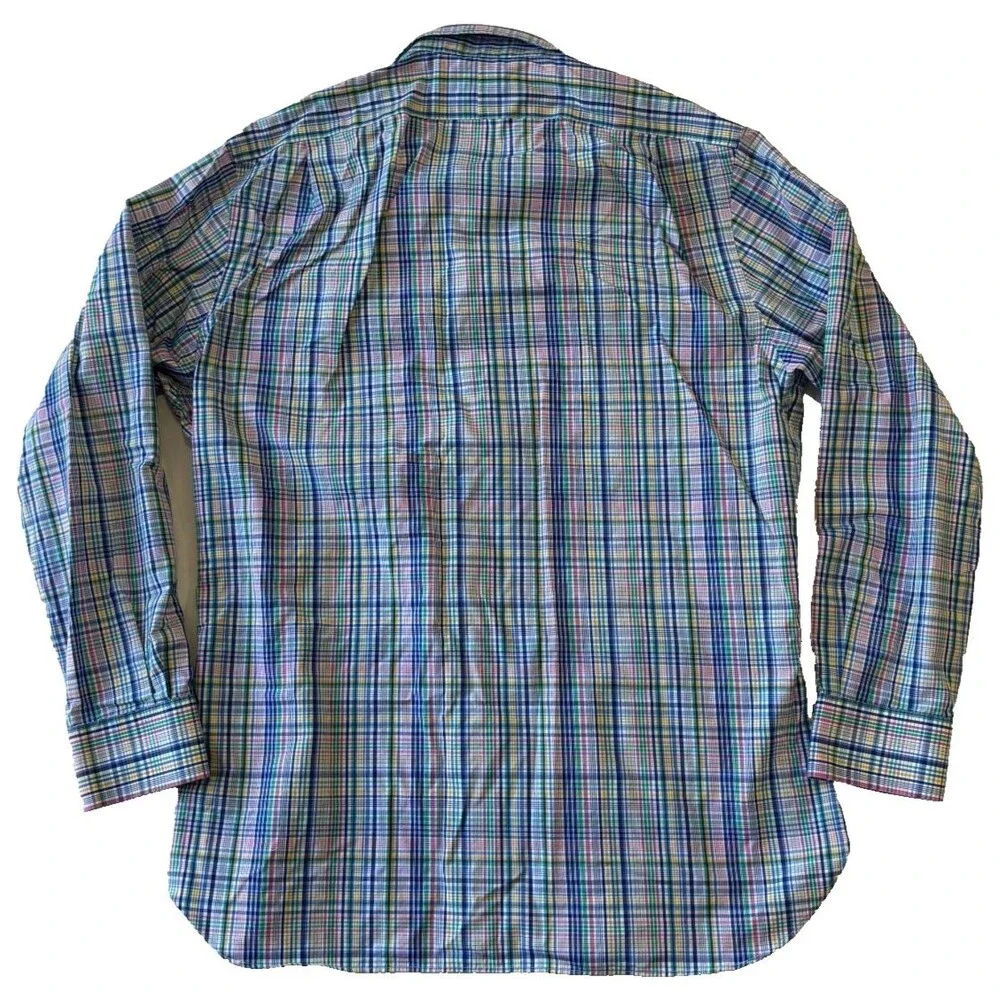 Polo Ralph Lauren Multicolor Plaid Button Down Shirt Mens 17 34/35 Long Sleeve
